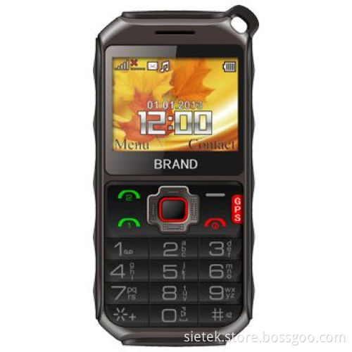 GPS phone with SOS emergency button, FM radio, MP3/MP4 players and large keypad for easy using